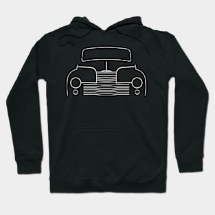 Jowett Javelin 1940s-1950s classic British car white outline graphic Hoodie